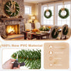 Set of 6 unlit artificial Christmas wreaths made of flame-retardant PVC, perfect for indoor and outdoor holiday decor.
