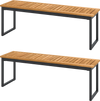 Set of 2 Patio Dining Bench for 2-3 Person Indoor Outdoor