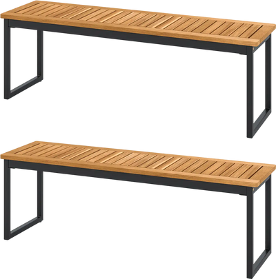 Costway Set of 2 Patio Dining Benches Indoor Outdoor 59287314 New