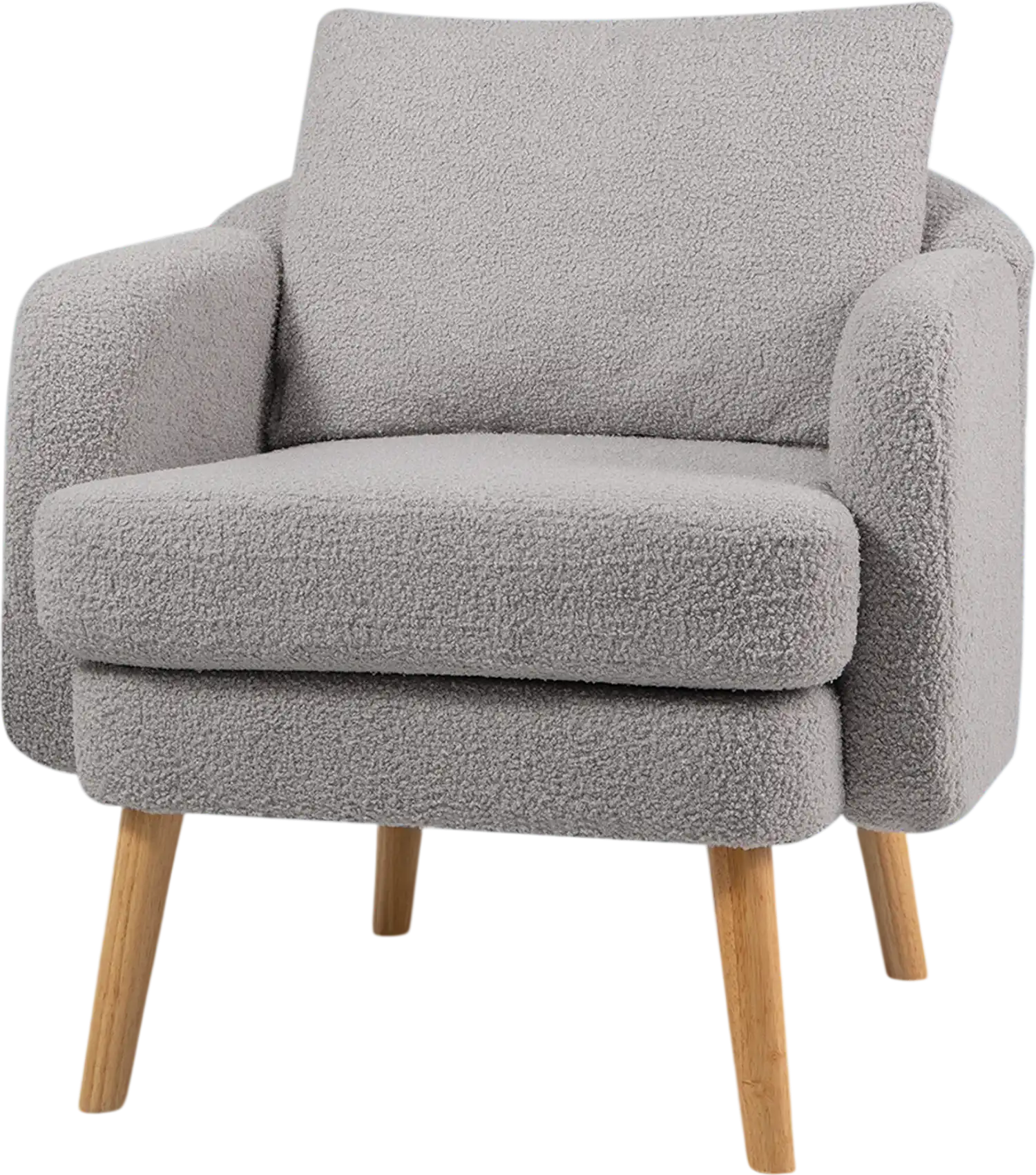 Costway Sherpa Accent Chair Modern Living Room Armchair Grey 714582936 New