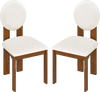 Set of 2 Sherpa dining chairs with rubber wood legs, featuring round backrests for comfort and contemporary style.