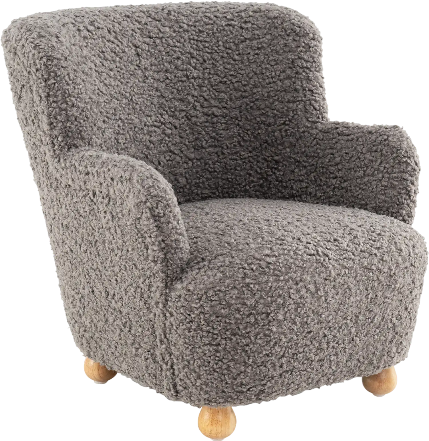 Costway Sherpa Kids Sofa Toddler Armchair Solid Rubber Wood Legs 37642639 New