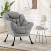 Sherpa Upholstered Accent Chair with Cozy Head Pillow-Gray - Gallery View 1 of 9