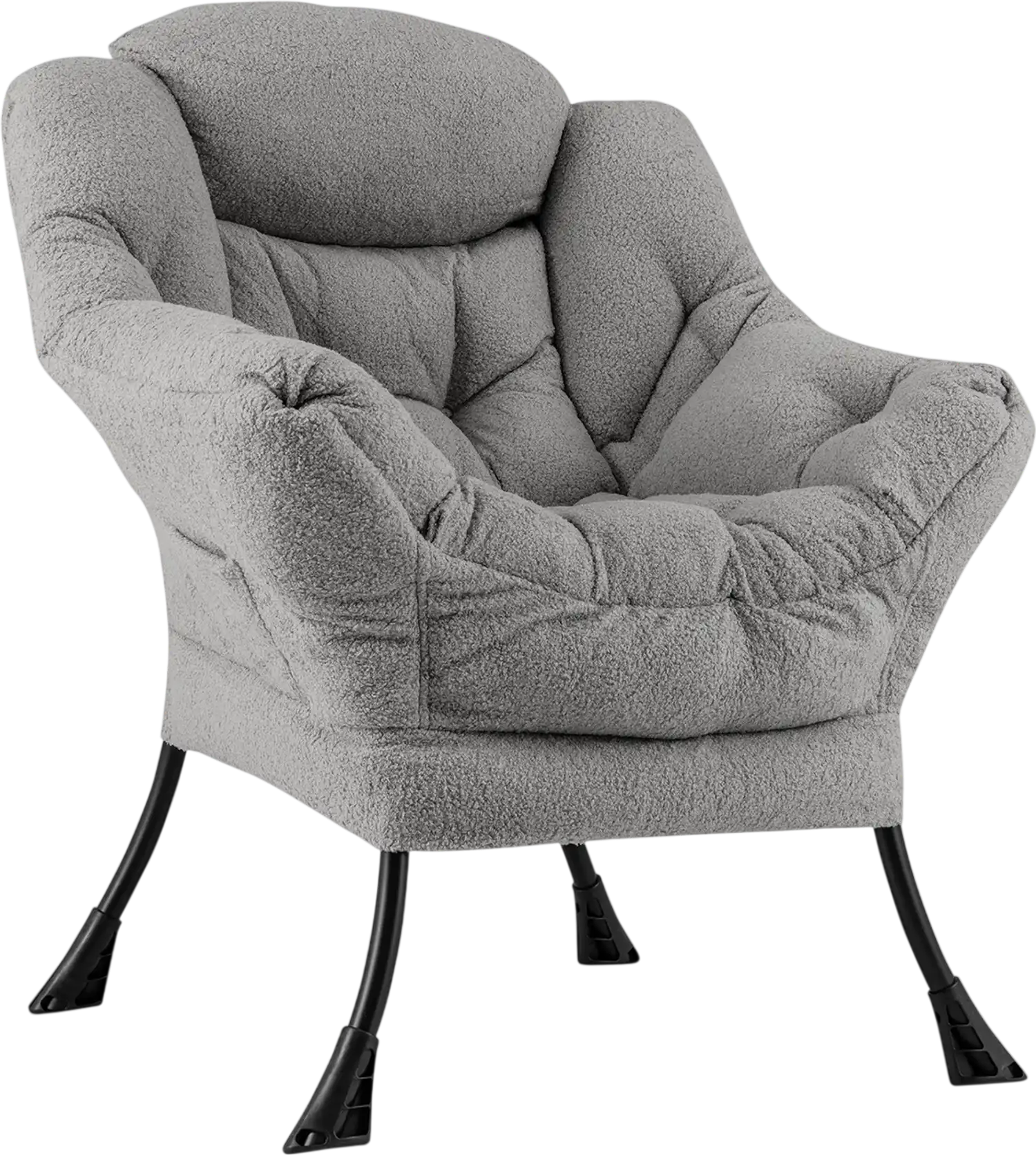 Costway Sherpa Upholstered Accent Chair with Head Pillow 57392864 New