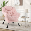 Sherpa Upholstered Accent Chair with Cozy Head Pillow-Pink - Gallery View 1 of 9