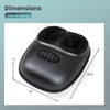 Shiatsu foot massager machine in black with heat and air compression, compact design, dimensions 15.5" x 13" x 7".