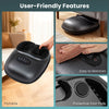 Shiatsu foot massager with air compression and heat features, designed for portable comfort and easy maintenance.