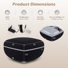 Shiatsu foot massager in black with 3-level kneading, air compression, and heating for customized relaxation.