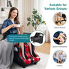 Shiatsu kneading foot massager in red with heating and vibration modes, ideal for relaxing sore muscles at home.