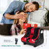 Shiatsu kneading foot massager in red with heating and vibration features, perfect for relaxing sore muscles at home.