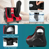 Shiatsu foot massager in red with detachable cover, adjustable speeds, and anti-slip footpads for muscle relaxation.