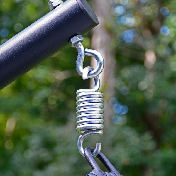 Algoma Cushioned Rattan Wicker Hanging Chair with Stand 6.5 ft New