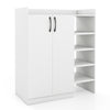 Shoe cabinet with 2 doors and adjustable shelves in white, ideal for entryway or closet storage.