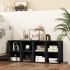 8-cubbies shoe organizer in black with spacious top, ideal for shoe storage or as a stylish storage cabinet.