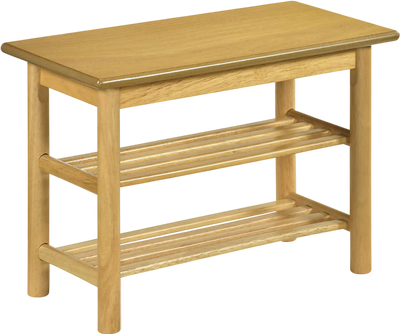 Costway 3-Tier Rubberwood Shoe Rack Bench 42258724 New