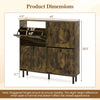 Shoe storage cabinet in rustic brown with 4 flip drawers and aluminum legs, ideal for narrow entryways and hallways.