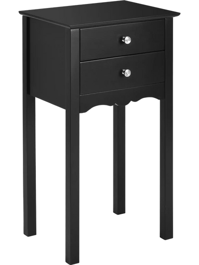Costway Vintage Side End Table 2 Storage Drawers 31089762 New
