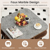 Faux marble side table with textured surface and rubber wood legs, perfect for adding elegance to any living space.