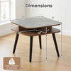 Square side table with faux marble top, showcasing dimensions and 100 lbs load capacity, ideal for versatile placements.