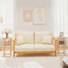 Natural bamboo side table showcasing a slatted design and sturdy construction, ideal for stylish living room decor.