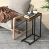 C-shaped Side Table with Heavy-duty Metal Frame-Rustic Brown - Gallery View 1 of 10
