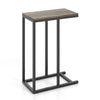 C-shaped side table with oak finish and heavy-duty metal frame, perfect for tight spaces and stable support.