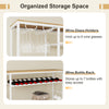 Wine glass holders and bottle rack on the sideboard buffet cabinet, storing up to 6 glasses and 7 bottles for organized.
