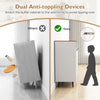 Sideboard buffet cabinet with dual anti-toppling devices, adjustable shelves, and stable metal legs for secure storage.