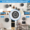 Silent wall clock with silver frame, 13.5/17.5 inches, perfect for living room or office decor, ensuring accurate.