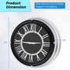 Silent wall clock with silver frame, 13.5 inches, featuring decorative numbers and dust-proof glass cover for easy.