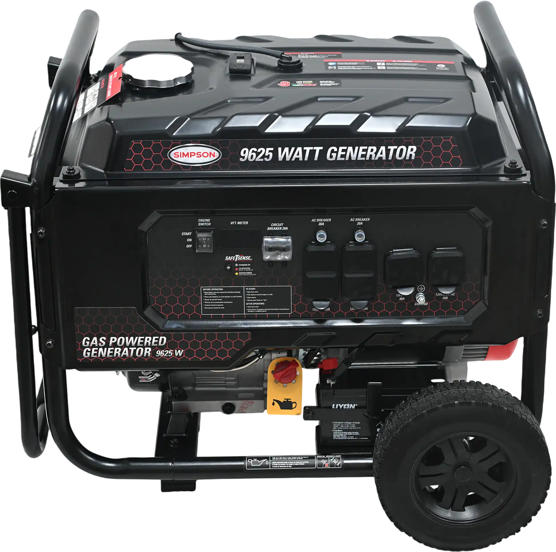 Simpson SF7796 Generator 7700/9625W Gasoline Portable Electric Start CO Sensor New