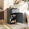 Single Door Bathroom Cabinet with Adjustable Shelf and Drawer-Gray - Gallery View 1 of 10