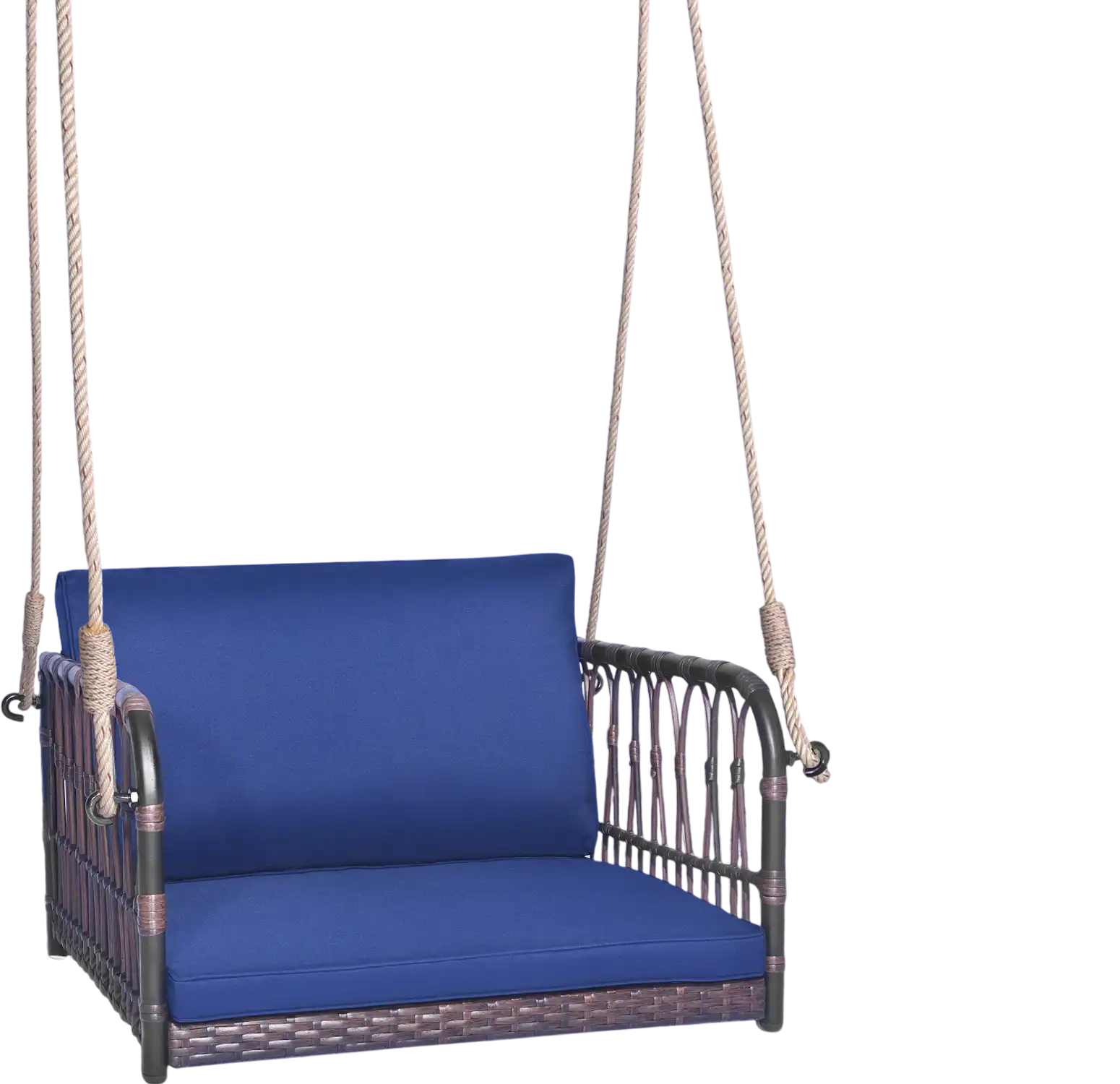 Costway Single Person Hanging Patio Swing Seat w/ Cushions Navy 47256831 New