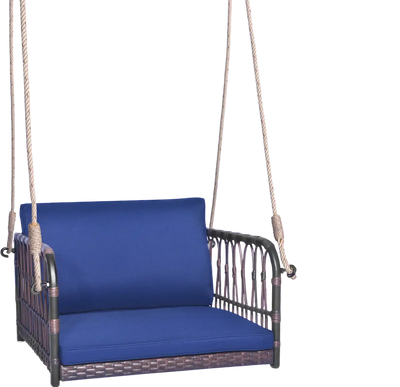 Costway Single Person Hanging Patio Swing Seat w/ Cushions Navy 47256831 New
