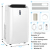 14000 BTU portable air conditioner in white with top-mounted controls and included window kit for easy setup.