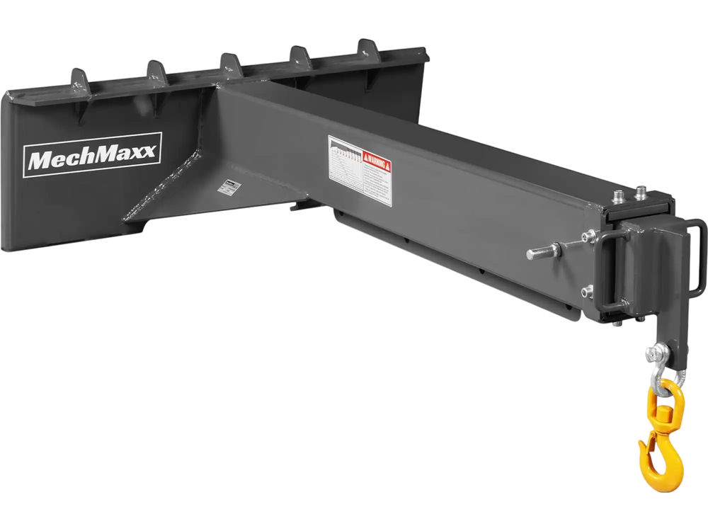 Adjustable Skid Steer Crane Jib Attachment, Manual Telescopic Manual Telescoping 6 FT - 10 FT, 5000 lbs Max Capacity, SSCJ50