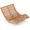 Slatted acacia wood dual rocker sunbed with ergonomic curved seat, ideal for poolside or backyard relaxation.