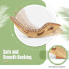 Slatted acacia wood dual rocker sunbed with ergonomic curved seat, featuring anti-tipping stoppers for safe rocking.