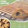 Slatted design of the acacia wood 2-seat patio rocker sunbed, showcasing its ergonomic curved seat for outdoor comfort.
