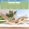Slatted acacia wood dual rocker sunbed with ergonomic curved seat for optimal comfort, perfect for poolside relaxation.