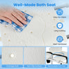 Sliding tub transfer bench with non-slip surface, drainage hole, and removable cut-out for safe bathing assistance.