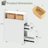 Slim bathroom cabinet with deep slide-out drawers, made of MDF, featuring a white finish for elegant corner storage.