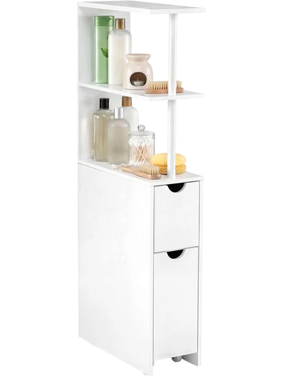 Costway Slim Freestanding Bathroom Storage Cabinet Open Shelves 10985452 New
