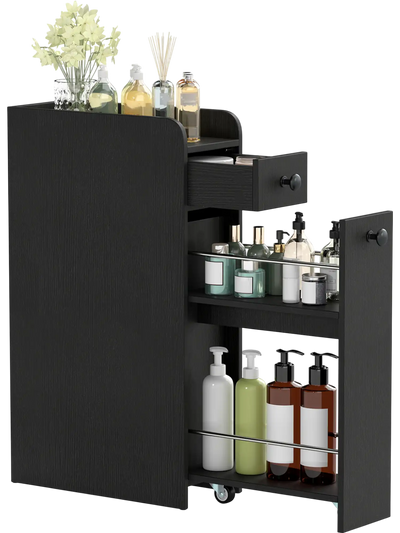 Costway 4-Tier Small Bathroom Storage Cabinet w/ Slide-Out Drawers on Casters 23477355 New