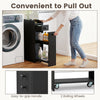 Small Bathroom Storage Cabinet 4-Tier with Slide Out Drawers on Casters - Gallery View 9 of 10