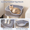 Comfy plush top perch for small cats, featuring raised edges for security and durable sisal scratching posts.