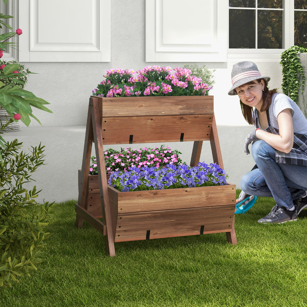 Vertical Raised Garden bed with 3 Wooden Planter Boxes-S - Gallery View 1 of 10