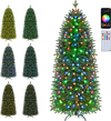Smart pencil Christmas tree with 280 RGB LED lights, remote control, and 42 lighting effects for festive ambiance.