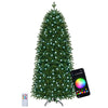 Smart pencil Christmas tree featuring a remote control, 42 lighting effects, and lush PE leaves for a vibrant holiday display.