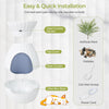 Smart Plant Cat Litter Box in white with electronic odor removal, easy tool-free assembly, and detachable door curtain.